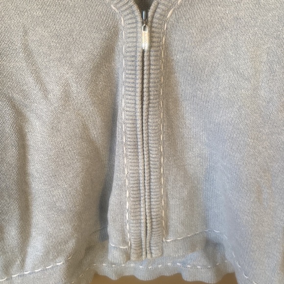 Cropped length blue zip up cardigan - Picture 5 of 9